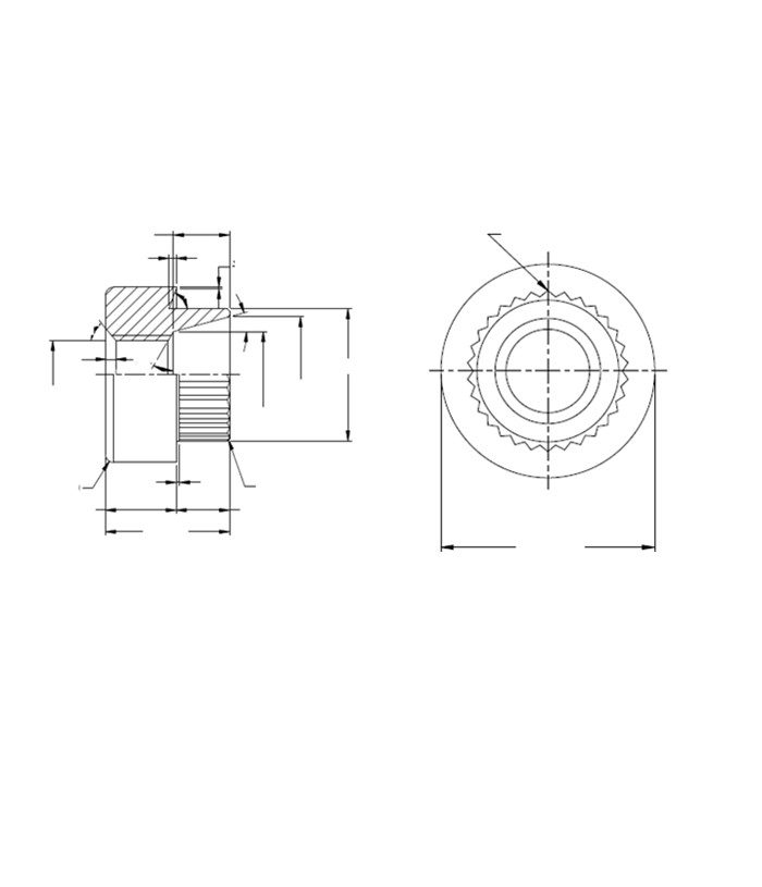 Straight knurled nut