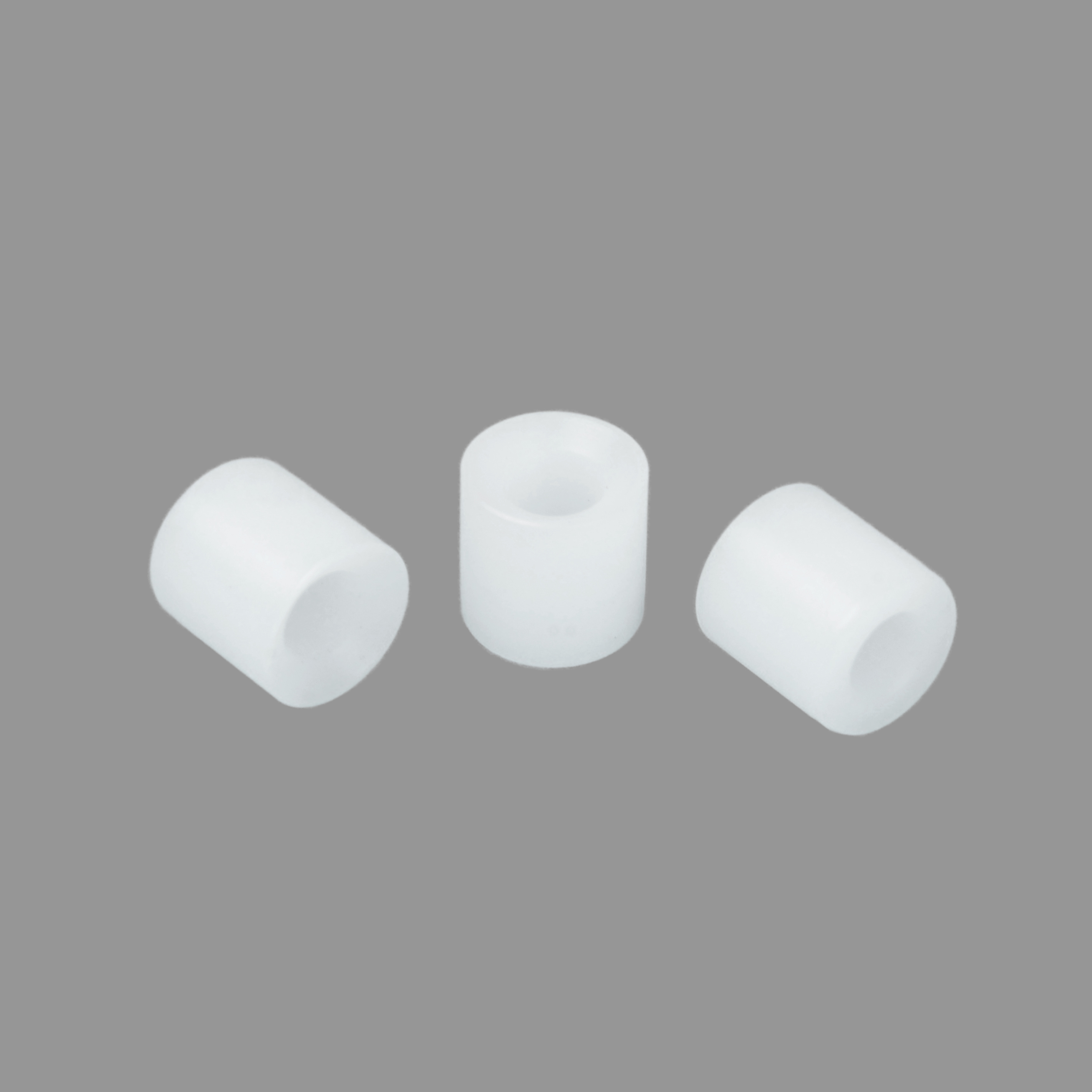 White Nylon Spacer Bushings - Plastic Cylindrical Sleeves