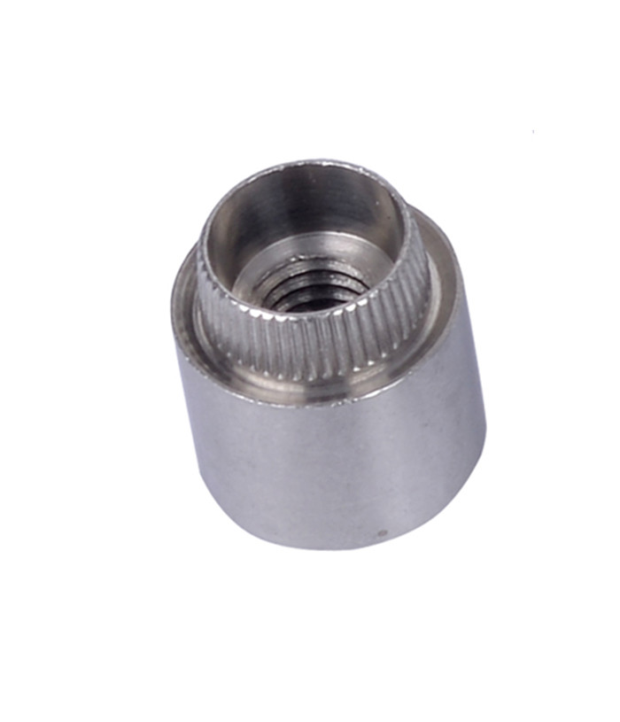 Straight knurled nut in stainless steel 